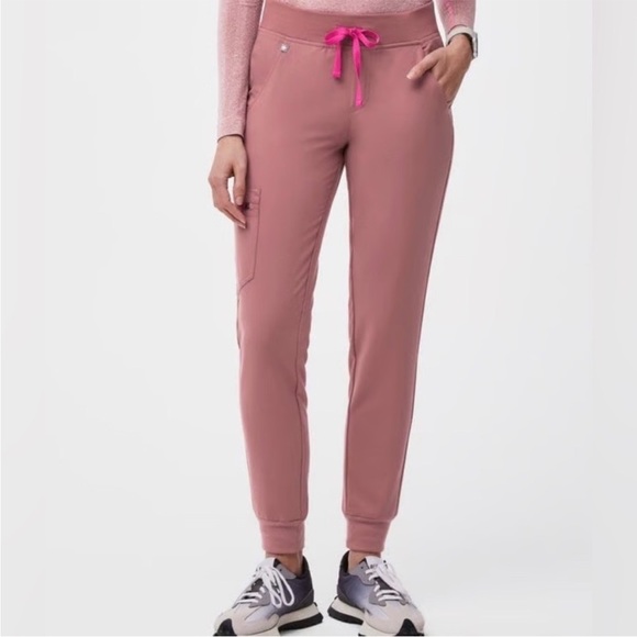 NEW Figs SET Zamora jogger scrub pants & Rafaella sleeveless top dusty rose L - Picture 3 of 4